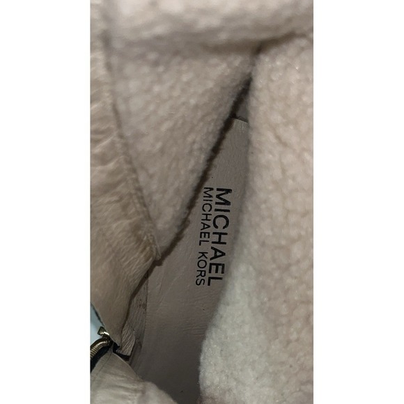 Michael Kors Rory Black Suede Wedge Boots size 8 1/2M Zip And Lace formal MK - Picture 9 of 9